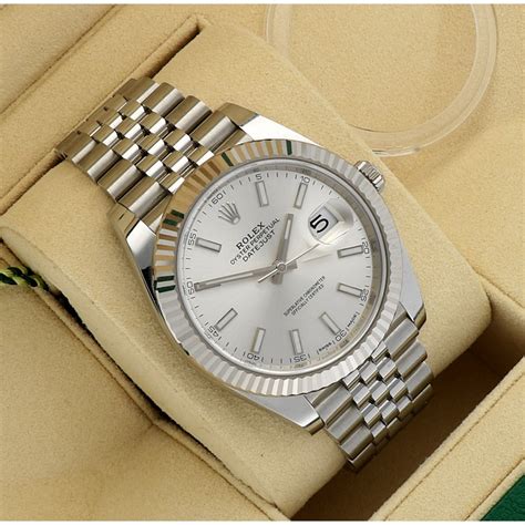 rolex datejust 2 silver face|Rolex Datejust 41mm silver dial.